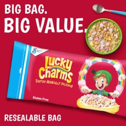 Lucky Charms with Marshmallows, Kids Breakfast Cereal, Gluten Free, Cereal Bag, 32 oz - Thumbnail 5