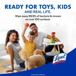 Lysol Disinfecting Wipes, All Purpose Cleaner, Multi Surface Antibacterial Cleaning Wipes, Cleaning Supplies, Crisp Linen Scent, 80 Count - Thumbnail 10