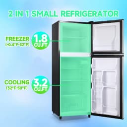 TACOOL 5.0 Cu.ft Small Refrigerator Mini Fridge for Bedroom Drink Holder Large Capacity Suit for Home, Apartment, Office SILVER - Thumbnail 6