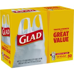 Glad Tall Handle-Tie Kitchen Trash Bags - 13 Gallon - 50 ct - Thumbnail 2