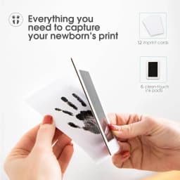 Square Baby Footprint Kit Hand Footprint Kit Dog Paw Print Kit Clean Touch Ink Pad Inkless Hand and Footprint Kit Handprint Kit Baby Registry Search - Thumbnail 5