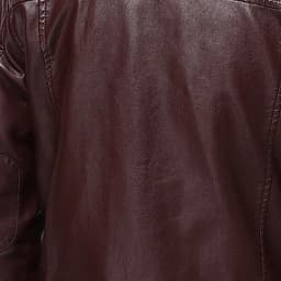 TIHLMK Men's Outerwear Jackets & Coats Vintage Stand Collar Men's Leather Plus Fleece Jacket, Motorcycle Jacket, Warm Leather Jacket Red - Thumbnail 7