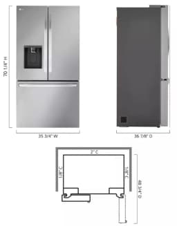LG LRFXS3106S 30.7 cu. ft. Standard Depth MAX Refrigerator - Thumbnail 2