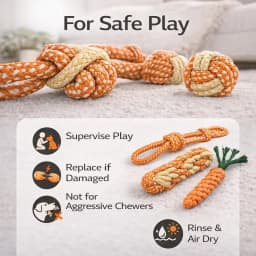MGEZCOO Dog Toys for Aggressive Chewers Pack of 8 | Eco-Friendly Puppy Toys, Knotted Cotton Rope for Dental Health & Interactive Play - Thumbnail 2