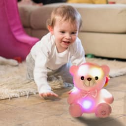 Valentines Day Teddy Bear Stuffed Animals, LED Teddy Bear Plush Doll for Kids Toddler Adult, Birthday Christmas Day Gift for Boys Girls, 8 inch, Pink - Thumbnail 4