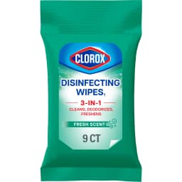 Clorox Disinfecting Cleaning Wipes To Go Pack, Bleach Free, Fresh Scent, 9 Count - Thumbnail 1