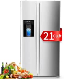 Auseo 21 Cu.ft. 36" Depth French Door Refrigerator with Ice & Water Dispenser, Auto Defrost, Gray Stainless Steel - Thumbnail 1