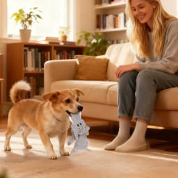 Dog Toys For Aggressive Chewers, Tough Indestructible Dog Chew Bone, Plush Dog Squeak Toy, Teething Dog Rope Toys, For Puppies Small Medium Dogs D - Thumbnail 3