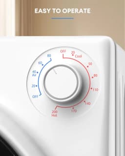 DISHUP 2.6 Cu.Ft Portable Clothes Dryer, 10 lbs Compact Dryer with Stainless Steel Tub, Electric Dryer for RV, Home, Apartment, White - Thumbnail 4