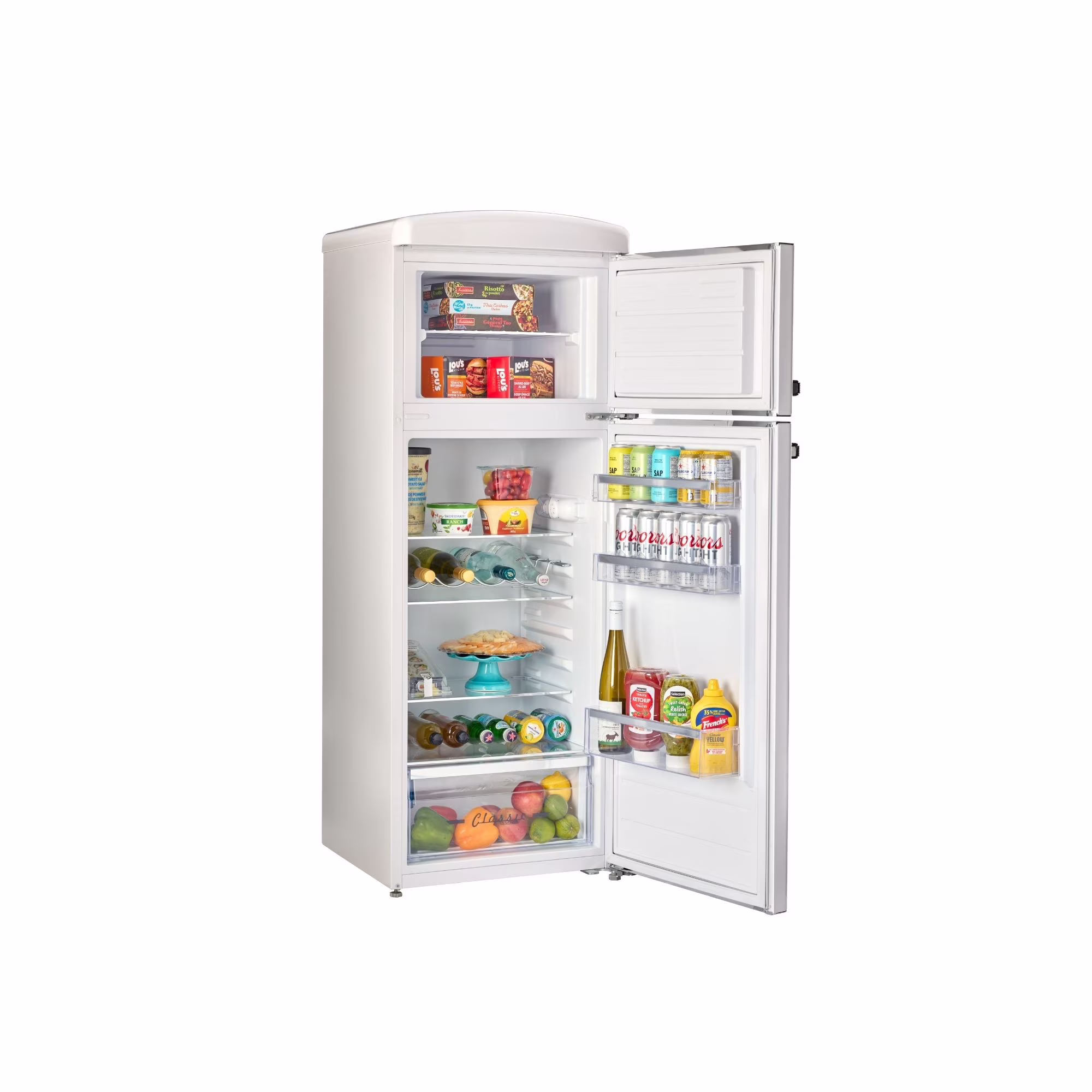 Classic Retro 7.5 cu ft Top Mount Refrigerator in Marshmallow White - Thumbnail 6