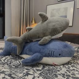 14 Inch Soft Shark Animal Plush Toy Comfortable Stuffed Doll for Car Decor and Holiday Gifting Grey with Detailed Embroidery - Thumbnail 7