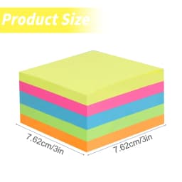 HonestMatter Sticky Notes Bulk, Office Organization, Sticky Note Pads, 5 Pack Colorful 3x3 Inch Memo Notes Strong Adhesive 50 Sheets, Multicolor - Thumbnail 3