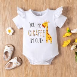 PatPat Baby Girl Clothes 3Pcs Outfit Set Giraffe Print Romper Shorts Headband Gift for 3-6 Months - Thumbnail 8