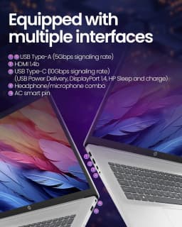 HP 17 AI Business Laptop, 17.3" IPS HD+ Touchscreen Display, Intel 12-Core Ultra 7 255U, 12GB DDR5 RAM, 512GB SSD - Thumbnail 8