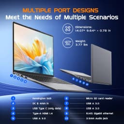 16" Laptop Computer,Intel Core i5,16GB RAM 512GB SSD,Windows 11 Pro Notebook PC,MS Office 2024 - Thumbnail 2
