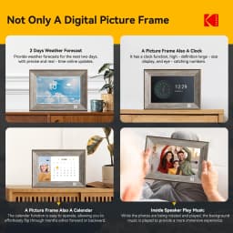 Kodak 10.1-inch Digital Photo Frame, Touchscreen, 32GB, Wi-Fi, Solid Wood, Gray - Thumbnail 5