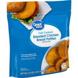 Great Value Chicken Breast Patties Breaded, 23.8 oz (Frozen) - Thumbnail 1