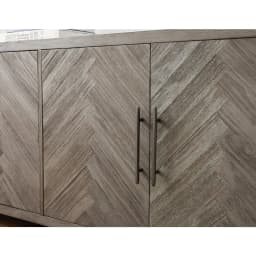 80" Four Door TV Console Entertainment Stand Wood Cabinet Fully Assembled Gray - Thumbnail 5