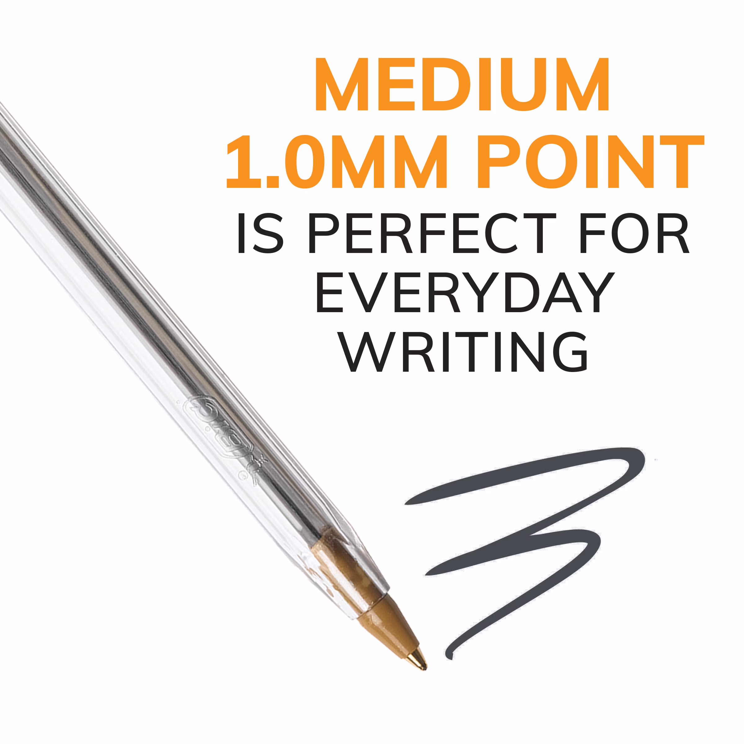 BIC Cristal Xtra Smooth Medium Point Ball Pen, School Supplies, 1.0 mm, Black, 10-Count - Thumbnail 4