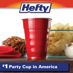 (8 pack) Hefty Party On Disposable Plastic Party Cups, Red, 18 oz., 50 Count - Thumbnail 4