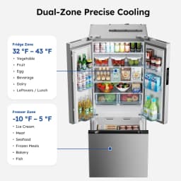 Simzlife 17.5 Cu. ft. French Door Refrigerator Built-in Ice Maker,Counter-Depth Refrigerator with Bottom Freezer,Silver - Thumbnail 8