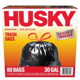 Husky 30 Gallon Large Drawstring Trash Bags, 80 Bags - Thumbnail 6