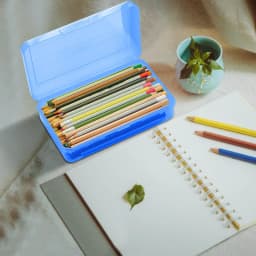 UALSRZL Extra Large Pencil Box, Clear Plastic Pencil Case with Snap Lid, Stackable Organizer for Pens, Markers, Crayons, Stickers & Supplies, Blue - Thumbnail 6