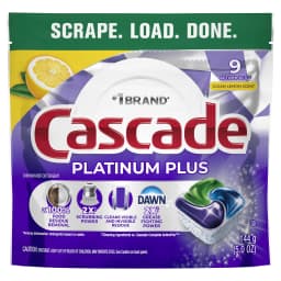 Cascade Platinum Plus Dishwasher Pods, Dishwasher Detergent, Dish Detergent Soap, Lemon, 9 Count - Thumbnail 9