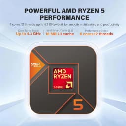 HP 17.3" FHD, inch laptops, AMD Ryzen 5 7430U, 12GB RAM 512GB SSD, Windows 11 Home, Copilot AI, RECOLX AI Voice Recorder - Thumbnail 2