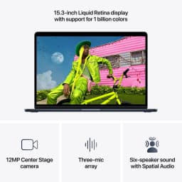 Apple CTO MacBook Air 15" with M5 Chip, 10-Core CPU, 10-Core GPU, 24GB Memory, 512GB SSD, 40W Dynamic (Midnight) - Thumbnail 4