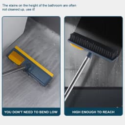 Keyohome 2 in 1 Floor Scrub Brush with Long Handle, 44.5" Floor Brush Scrubber for Cleaning Shower Bathroom Kitchen Tub - Thumbnail 7