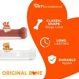 Nylabone Power Chew Original Bone Dog Toy, Dog Chew Toy, Chicken & Bacon Flavor, Large, 2 Pack - Thumbnail 4