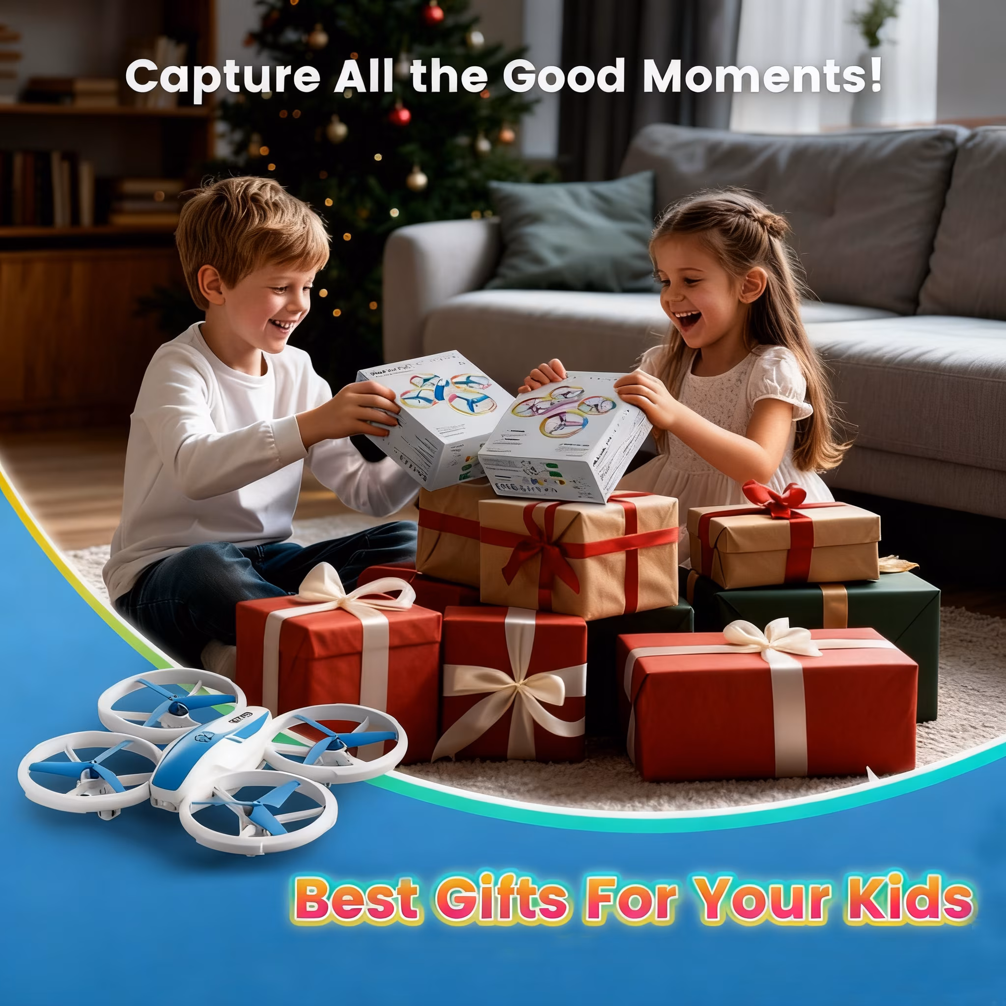 EACOPOL Kids Drone, Mini Drone, Beginner Drones with LED Lights for Kids, LED Remote Control Drone, Indoor Outdoor Mini Quadcopter Toy, Christmas - Thumbnail 3