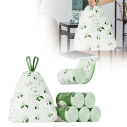 Scented Camellia Drawstring Bags Durable Odor Control 13 Gallon Size For Kitchen And Household Waste Rubbish Bags - Thumbnail 2