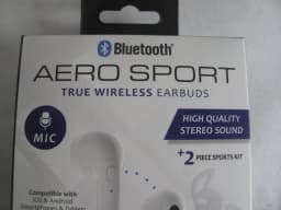 RHEA- (1) New Xtreme Bluetooth Aero Sport Wireless Earbuds White Mic Neck Strap Sports - Thumbnail 2