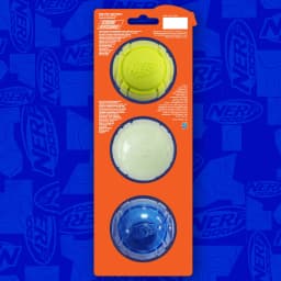 Nerf Dog Launcher Ball 3-Pack with 1 Solid Tuff, 1 Glow Ball & 1 LED Ball, 2.5 inch - Thumbnail 7