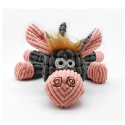 Plush Corduroy Durable Squeaky Knottie Dog Toy for Aggressive Chewers - Thumbnail 5