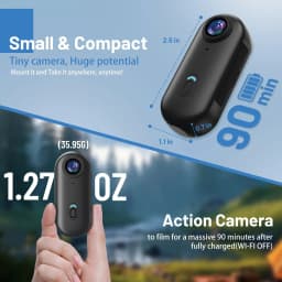 JETO H88 4K Body Camera, 128GB Memory Card, Magnetic Mount, Waterproof Case, Black - Thumbnail 2