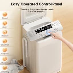 Auertech 18lbs Portable Washing Machine, Fully Automatic Portable Washer with LED Display,Washer & Dryer Combo, 7 Wash Cycles, 4 Water Levels - Thumbnail 2