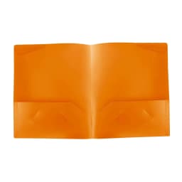 NXUJEUG 2-Pocket Folders, Plastic Folders with Pockets, 1 Pack Heavy Duty Pockets Folder for Document, Letter Size File Folder, Orange - Thumbnail 4