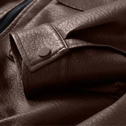 M-4X Plus Size Leather Jackets for Men Big & Tall Zip Up Coats with Pockets and Collared Long Sleeve Solid Color Thermal Motorcycle Jacket & Coat - Thumbnail 8