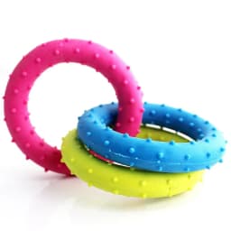 Darzheoy Rubber 3-Ring Tug Dog Toy, Pull Toy for Training and Teeth Cleaning, Interactive Tug of War Dog Chew Toy for Aggressive Chewers, Outdoor - Thumbnail 4