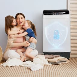 UbesGoo 15.6LBS Portable Washing Machine, Full-Automatic Electric Laundry Machine with Stainless Steel Drum,Compact Washer, Washer and Dryer Combo - Thumbnail 3