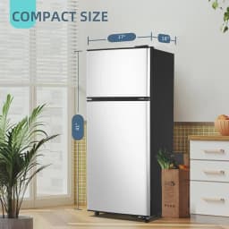 3.8 Cu.Ft Mini Fridge Freezer, 2 Door Small Refrigerator, 7 Level Adjustable Thermostat Freezer Fridge for Living Room, Kitchen and Apartment, Silver - Thumbnail 6