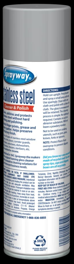 Sprayway 15 Ounce Stainless Steel Cleaner and Polish - Thumbnail 3