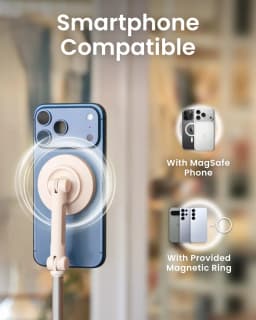 KraftGeek Magnetic Phone Tripod for iPhone MagSafe – 66'' Auto-Open Selfie Stick with Remote, Cell Phone Tripod Stand for Video Recording, Vlogging - Thumbnail 6