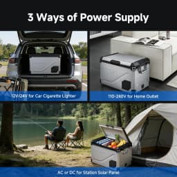 Bodega 63QT Portable Car Refrigerator, Dual Zone 12V/24V Stainless Steel Electric Cooler with App Control, Heavy-Duty Metal Fridge for SUV, Truck - Thumbnail 5