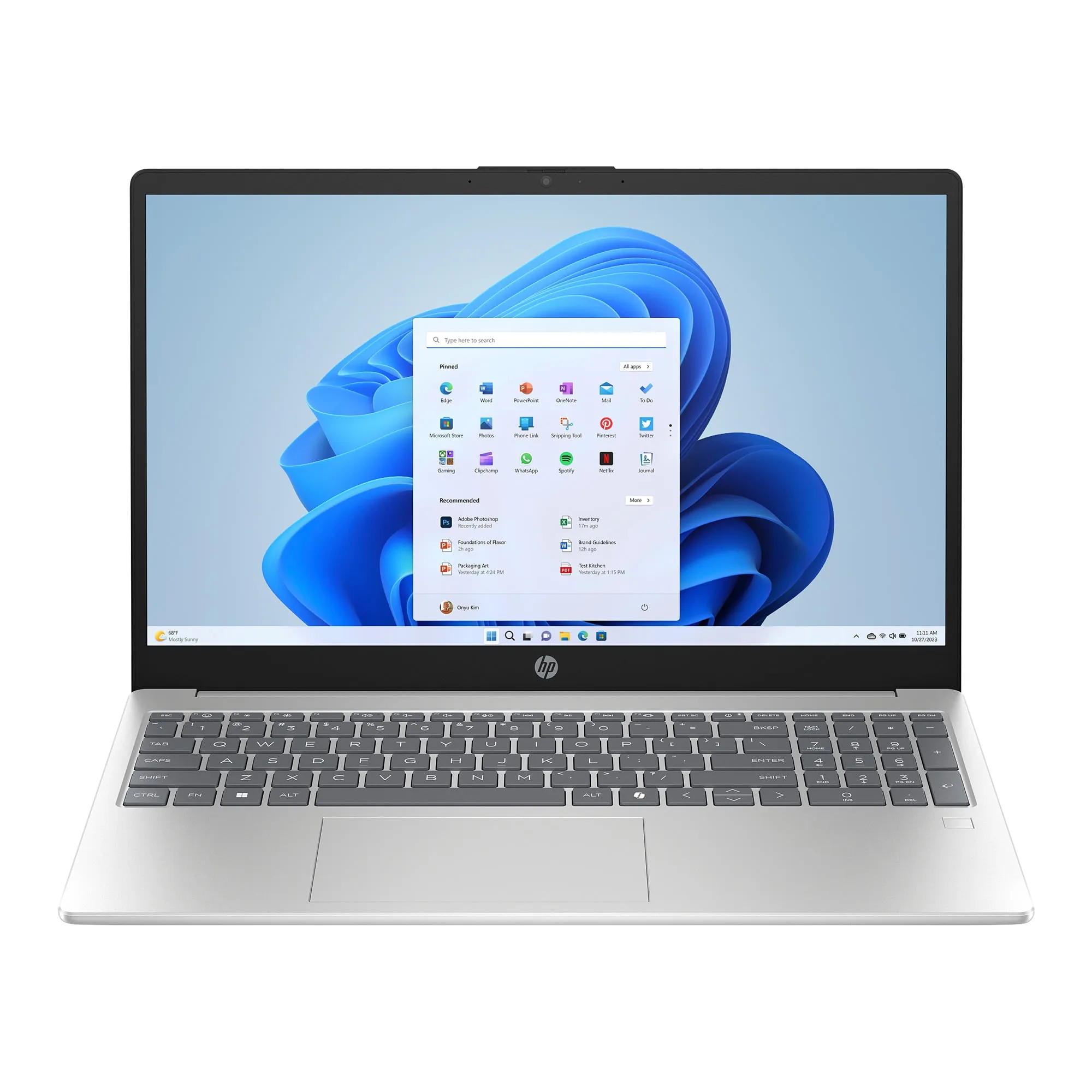 HP 15.6 inch Windows 11 Laptop intel Core i3-N305 8GB RAM 256GB SSD Natural Silver