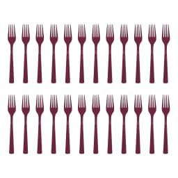 Plastic Disposable Forks, Burgundy, 24 Pieces, by Way To Celebrate - Thumbnail 4