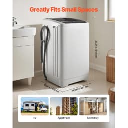 KFFKFF Portable Washing Machine, Compact Washer 1.3 cu.ft with LED Display, Stainless Steel Drum, 8 Wash Programs & 6 Adjustable Water Levels, Ideal - Thumbnail 4